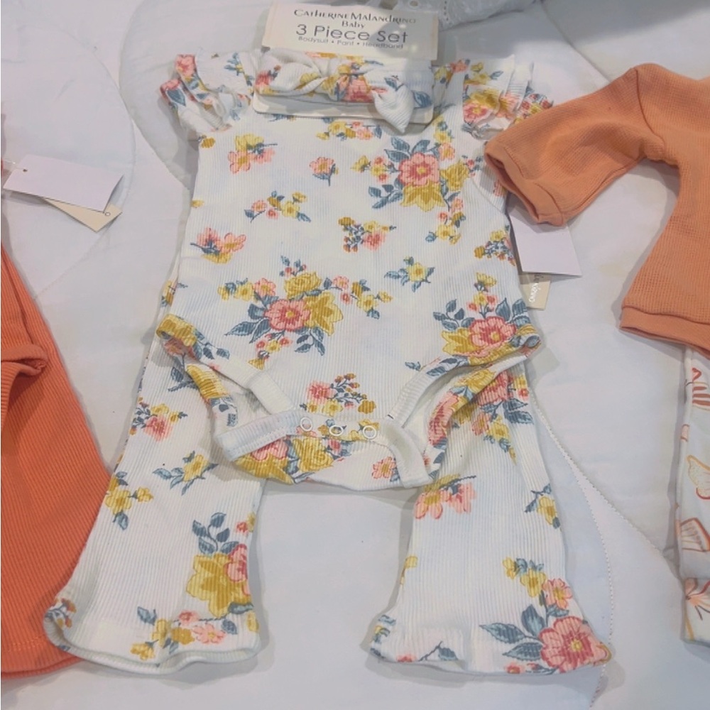 Catherine Malandrino and other names Orange and Floral Kids Matching Set - Picture 4 of 5